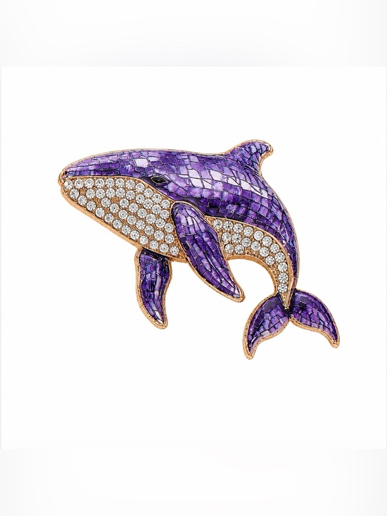Source Unknown Jewelry - Whale Rhinestone Encrusted Brooch Gorgeous & New